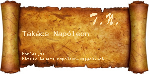 Takács Napóleon névjegykártya